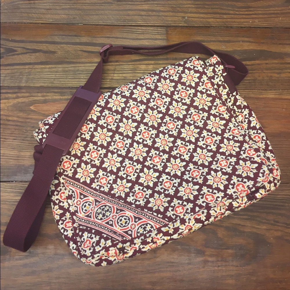 Vera Bradley Maroon Floral Quilted Crossbody Bag